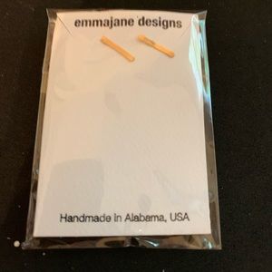 emmajane designs Bar Stud Gold Earrings Handmade Alabama Minimalist Line Jewelry